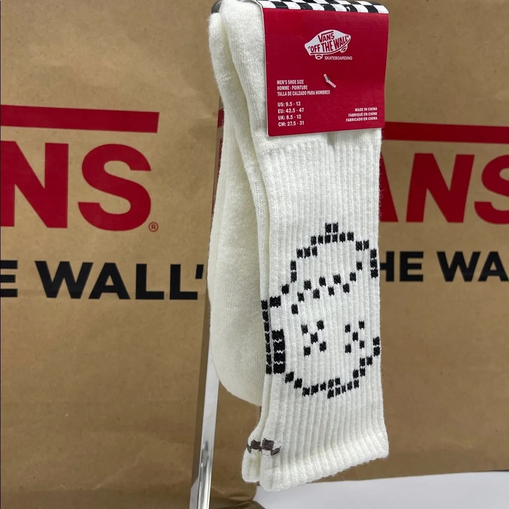 Vans Designer Logo Sport Skater Surfer Crew Cut Socks Vans Skate Clay (1 pair)